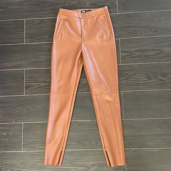 Zara Congac Faux Leather Pants - Picture 5 of 6
